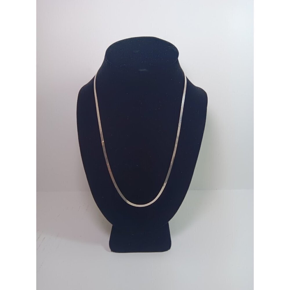 Italy 925 Sterling Silver Herringbone Chain Necklace Vintage Signed 9" 4.4 gr
